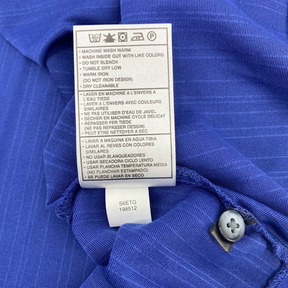 NEW Nike Tiger Woods Golf Polo Shirt Nike Men XL Blue Ribbed Athleisure Sporty - Picture 9 of 13